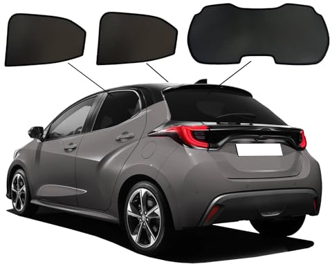 Premium SunClip Auto Sicht- & Sonnenschutz kompatibel mit Toyota Yaris/Mazda 2 2020- INKL Tasche | kompatibel mit Toyota Yaris (P21) 2020- & Mazda 2 (KB) 2022-