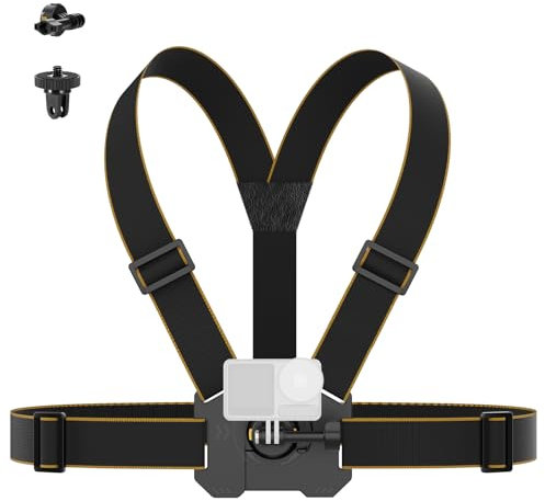 NEEWER Chest Mount Harness for Action Camera, Adjustable Hand Free Chest Strap Compatible with GoPro Hero DJI Osmo Insta360, Magnetic Quick Release Action Camera Chest Mount for POV Video Vlog, GP25