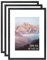 OMISHE 3er Pack Massivholz Bilderrahmen A3 29,7x42 cm, Schwarzer Bilderrahmen DIN A3 mit A4 Passepartout und Plastikhülle, Holz A3 Bilderrahmen für Wand, Rahmen DIN A3, Schwarz, 3er Pack