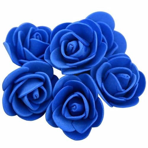 Wisafory Künstliche Rosenköpfe Mini Schaumrosen Künstliche Schaumstoff Rosen Köpfe Foamrosen Dekoblumen Rosenstrauß für Hochzeit Brautstrauß Party Home Deko DIY Valentine's Day Dunkelblau 300PCS