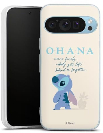 Custodia di silicone compatibile con Google Pixel 9 Custodia trasparente Cover per smartphone trasparente Lilo & Stitch Prodotto ufficiale su licenza Disney
