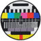 Testbild Aufnäher gestickt zum aufbügeln oder aufnähen Bügelbild TV Signal Fernseher Monitor Bügelpatch Aufbügler für Kleidung Bügelflicken Patch Applikation Flicken Größe 7,5 x 7,5 cm