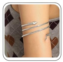 Xduargs Punk Schlange Armband Schlange Oberarmmanschette Wirbel Schlange Band Armbänder Armspange Armband Gothic Schlange Armmanschette Armband Coole Schlange Armmanschette Armband (silver)