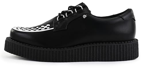 T.U.K Anarchic Creeper de Chaussures en Cuir pour Hommes et Femmes - Chaussures Gothiques à Punk Rock - Brothel Creepers - Chaussures compensées à Lacets