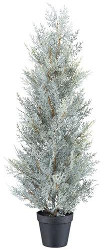 CREATIV Green Künstlicher Koniferenbaum im Topf - Weihnachtlicher Tannenbaum in Grau 79cm - Festliche Weihnachtsdeko für Zuhause