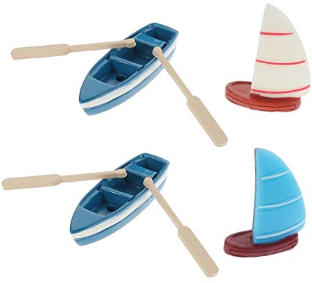 VICASKY 1 Satz Micro-landschaftsboot Spielzeugnahrung Aquarium Mini-Essen Kanupaddel Für Boote Mini-kanu Gartenzubehör Schiff Segelboot Miniatur Miniaturfiguren Harz