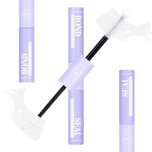 Mavphnee Lash Glue Bond and Seal Clear Eyelash Glue Lash Bond and Seal Long Lasting Waterproof Cluster Lashes Glue DIY Eyelash Extensions Sensitive Eye Eyelash Adhesive with Lavender Essential Oil