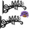 2 PCS Metal Plant Hangers,Outdoor Hanging Basket Brackets with Bird Design -Heavy Duty Plant Hooks Rust- Resistant for Plants, Bird Feeders,Wind Chimes,Lanterns - Home Garden Decor (Black 2 PCS)