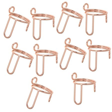 EXQUIMEUBLE 10stücke Teiliges Verstellbare Wudu-nagelringe Aus Abnehmbare Fingernagelringe Ohne Kleber Stilvolle Nagelschmuck-dekoration Für Maniküre Und Nailart Roségoldfarben