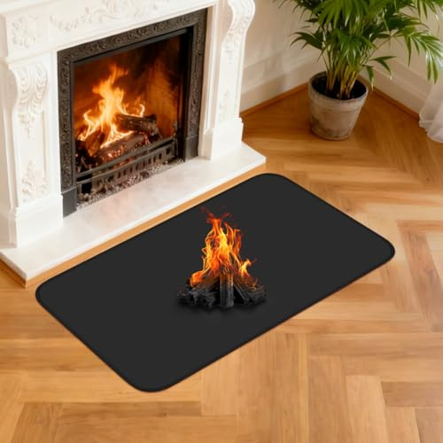 NUTKIT Feuerfeste Unterlage, 100 x 60 cm Funkenschutzplatte Für Kaminofen | Feuerfeste Kaminmatte, Kaminbodenplatte Rechteck, Feuerfeste-Bodenschutzmatte für Kaminöfen Feuerstellen Ofenblech(Schwarz)