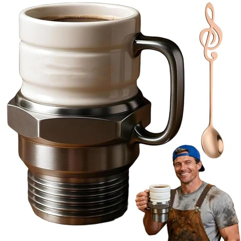 Spark Plug Mug, Ceramic Coffee Cup for Car Lovers & Mechanics, Spark Plug Coffee Mug, Novelty Auto-Themed Drinkware Gift for Gearheads, Collectors & Car Enthusiasts (1PC)