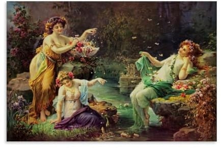 Ästhetisches Renaissance-Gemälde Hans Zatzka, Reproduktion, Druck, Wandkunst, Leinwand, Kunstwerke, Raum, ästhetisch, 40 x 60 cm
