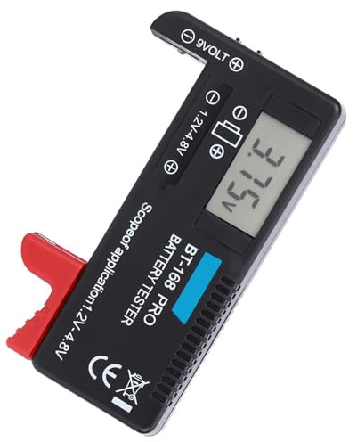 FTVOGUE Digitaler Batterietester 1,2V-4,8V, Kompaktes Tragbares Design für Kleine Batterien Knopfzellen CR2032 LR44 AA AAA 9V 10440