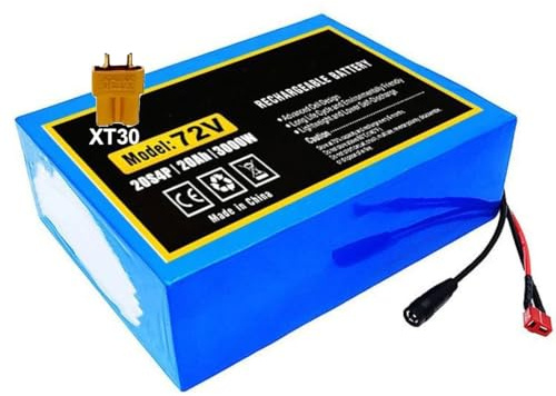 72V 20Ah 20S4P E-Bike Battery Pack With Charger Built-in BMS Protection High Power Battery Ideal For 1000-2000W Motor Electric Bicycle Scooters Waterproof Battery XT30,72V 20Ah