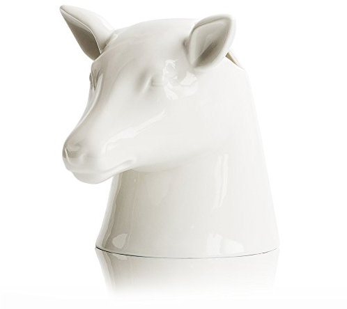 Suck UK | Stag Utensil Holder | Kitchen Organization And Storage | Novelty Ceramic Dear Pot | Vase For Flowers | Home Decor | White, 20 x 19.5 x 19 cm