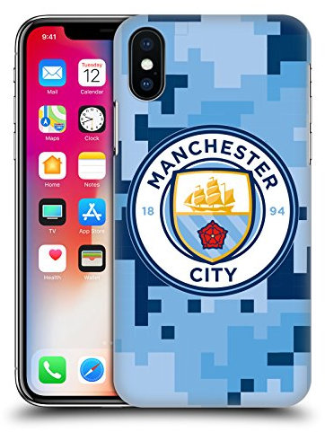 Head Case Designs Officially Licensed Manchester City Man City FC Bluemoon Digital Camouflage Hard Back Case Compatible With Apple iPhone X/iPhone XS
