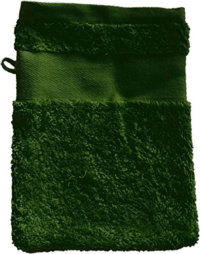 Druckreich Waschhandschuh mit Ihrem Wunschtext oder Namen 21 x 16 cm/Fb. Grün