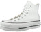 Converse All Star Lift Hi Trainers White White Black Leather - 5 UK