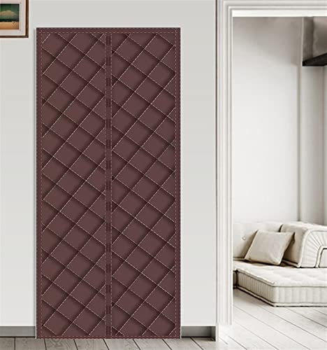 Liveinu Wärmeschutzvorhang Magnet Thermo Türvorhang Isolier Schutz Panel-Isolierung Thermovorhang Verdunklungsgardine Wasserdicht Winddicht Geräuschisolierung für Balkontür Wohnzimmer 80x200cm Braun