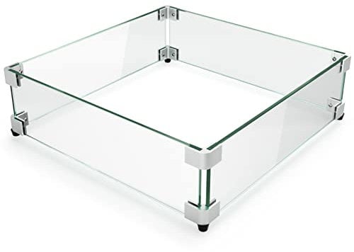 GASPRO Feuerglas-Flammenschutz aus gehärtetem Glas für 43,2 cm quadratische Feuerschalenpfanne