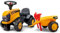 Falk Baby JCB ride-on tractor with trailer, rake & shovel - outdoor ride on tractor for kids ages 12 months +