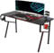 EUREKA Gaming Desk 140 * 60cm Computer Gaming Desk K55 Gaming PC Desk Large Gaming Desks for PC Black Gaming Table with Mousepad for Home Office