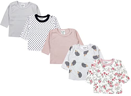 TupTam Baby Mädchen Langarmshirt 5er Set, Farbe: Farbenmix 3, Größe: 92