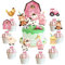 Rosa Bauernhof Tier Kuchen Dekoration Bauernhof Tier Geburtstag Kuchen Topper Bauernhof Tier Thema Party Tier Cupcake Topper Kuh Kuchen Dekoration für Bauernhof Tier Baby Dusche Geburtstag Party