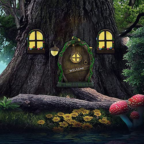 Sternstunde Decorazioni Albero Elfo in Miniatura, Decorazione del Giardino Esterno, Albero Art Ornamenti, Decorazione della porta della casa delle fate 3D, Un accessorio Per Giardino per Gnomi e Fate