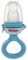 Nuby - Nibbler Fruchtsauger aus Silikon - Fruchtsauger Baby ab 6 Monate und Kleinkind - Beißring für Obst Gemüse Brei - BPA frei - Blau - 6+ Monate