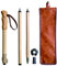 FOREST PILOT Trekkingstöcke - 1 Stück - verstellbarer Wander- oder Gehstock - starkes, natürliches Buchenholz - schnell verstellbarer Flip-Lock - Griff aus Buchenholz, Lederband (braun)