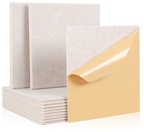 Rdutuok 12 Stück Selbstklebend Akustikplatten,30 x 30 x 1 cm Akustik Absorber Akustik Panel für Tonstudio,Büro,Studio,Akustische Behandlung und Wanddekoration(Kamel)