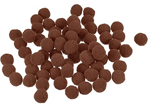 sourcing map 100 Stück Filzkugeln Bunt Filzstoff Perlen Set, 1.5cm Filzkugeln Pompons Filz Pom Poms zum Basteln Filzbälle für DIY Kreative Handgefertigt Dekorationen Geschenk, Dunkelbraun
