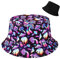 Newellsail Fischerhüte Doppelseitig Reversibel Trippy Pilze Druck Fischerhut Faltbarer Unisex Fishermütze für Wandern Camping Reisen Angeln (56-58cm)