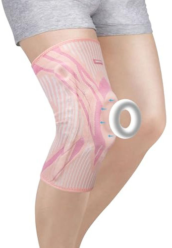 Rodillera Deportiva de Compresión Manga Antideslizantes Rodilleras Mujeres Hombres Rodillera Correr con Almohadillas de Gel Rótula y Estabilizadores Laterales Para Gym Jogging Derecha e Lzquierda