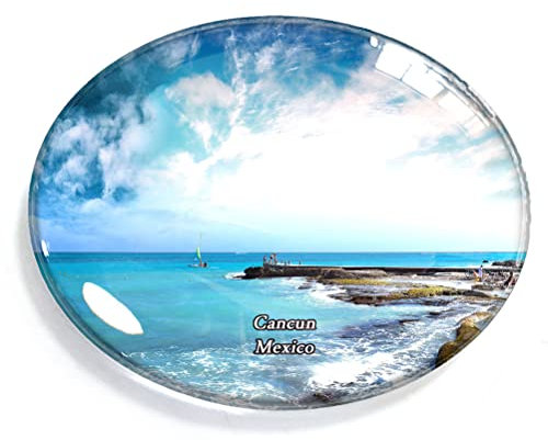Cancun Mexiko Magnet Kühlschrank Gefrierschrank Magnet Aufkleber Souvenir Dekorationen Oval Kristall Magnet Küche Whiteboard