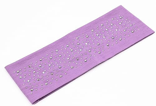 Mytoptrendz® Bling Sparkly Diamante Decor Headband Super Soft Strechy Fabric Kylie Band Hairband Bandeau Girls and Women Haie Accessories(Lilac)