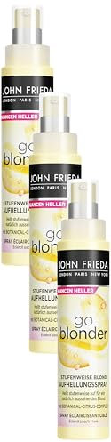 John Frieda Go Blonder Aufhellungsspray - Stufenweise Blond - Inhalt: 100 ml - Hellt stufenweise auf - Für ein natürlich aussehendes Blond (Packung mit 3)