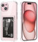 DEVASO Cover per iPhone 15 con Porta Carte, Portafoglio Custodia Protettiva in Silicone Sottile Morbido TPU Trasparente Anti-Graffio Tasche Case