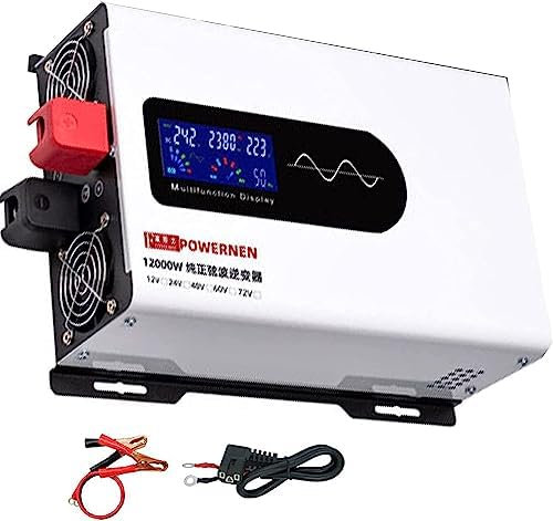 7000W-20000W Reiner Sinus Spannungswandler 48V 60V 72V auf 230V Wechselrichter Pure Sine Wave Power Inverter DC auf AC Umwandler Stromwandler Konverter (48Vto110V,12000W)