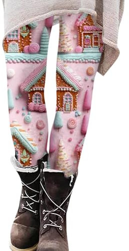 KONG JIMFAN Gefütterte Strumpfhose Ski Damen Hose Thermo Jeans Leggings Damen Skihose Thermo Leggings Damen Baumwolle Schwarze Hose Damen High Waist Sport Clothes for Women(Rosa,3XL)