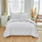 Luofanfei Housse de Couette Blanche 220x240 Seersucker Unie Parure de Lit Adulte 2 Personnes Linge de Lit en Microfibre Uni Parure Housse Couette zippée 220 x 240 avec 2 Taies d'oreiller 65x65