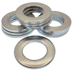 Rubigo M24 Unterlegscheiben, M24 x 44 x 4 mm, (10 Stück) Metall flache Penny-Unterlegscheiben – A2 304 Edelstahl, große einfarbige runde Unterlegscheiben für Schrauben, Bolzen