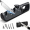 BOCHION Aiguiseur Couteaux Professionnel, 4 en 1 Affuteur Couteau avec Ciseaux, 6 Niveaux Réglable Bouton D'angle Eguiseur de Couteau, Multifonctionnel Affuteur Couteau Manuel & Aiguiseurs Poche(Gris)