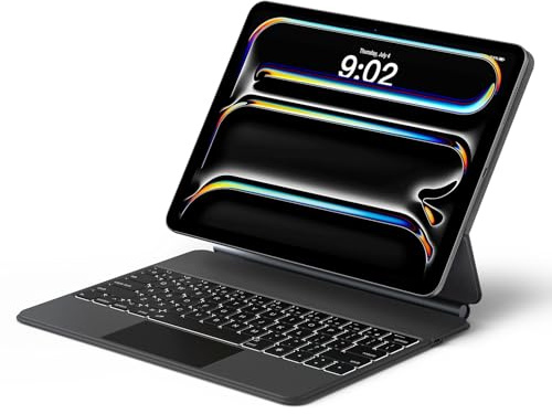 runelk Keyboard Case for iPad Pro 13-inch (M4 2024 / M5 2025), Magic-Style Magnetic Keyboard Case with Multi-Touch Trackpad, Floating Cantilever Stand Compatible with iPad Pro 13