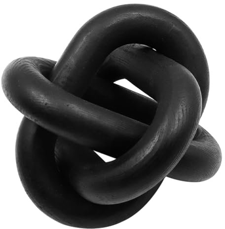 Tiardey Black 3-Section Wood Knot Decoration, Wood Chain Link Decoration, For Living Room, Bedroom, Coffee Table, Bookshelf, Fireplace, Tray, Handmade Wood Ornaments (Black)