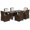 vidaXL Garten Essgruppe 7-TLG., Gartenmöbel Set mit Kissen, Gartengarnitur Tisch 6 Stühle, Sitzgruppe für Garten Terrasse, Braun Poly Rattan
