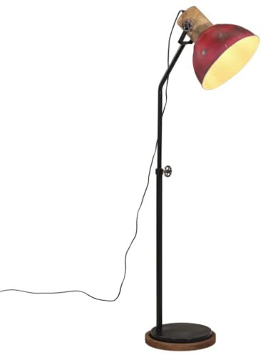 vidaXL Lampadaire 25 W rouge délavé 30x30x100-150 cm E27, lampe, lampe sur pied, lampe industrielle, lumière, lampe de lecture, éclairage