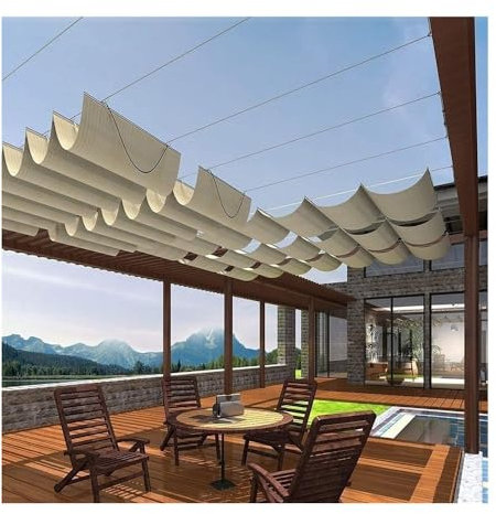 Vela Ombreggiante Tenda da Sole, Parasole Tenda Da Sole Pergola Pieghevole Facile Da Riporre Forte E Stabile Applicabile A Giardino Terrazza Box Auto(0.6x4m)