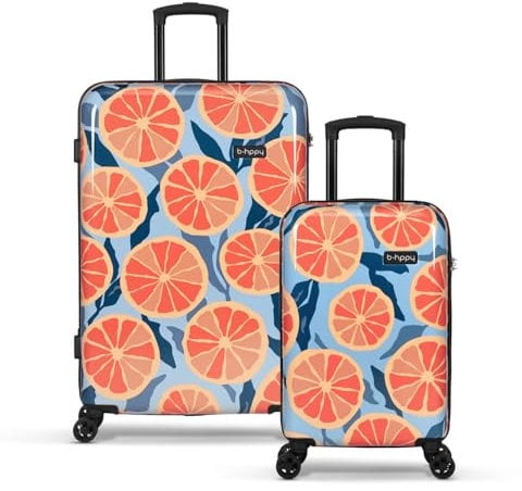 BHPPY Kofferset 2-teilig - Handgepäck-Koffer - Reisekoffer - 53 + 77 cm - 126L - Grapefruit